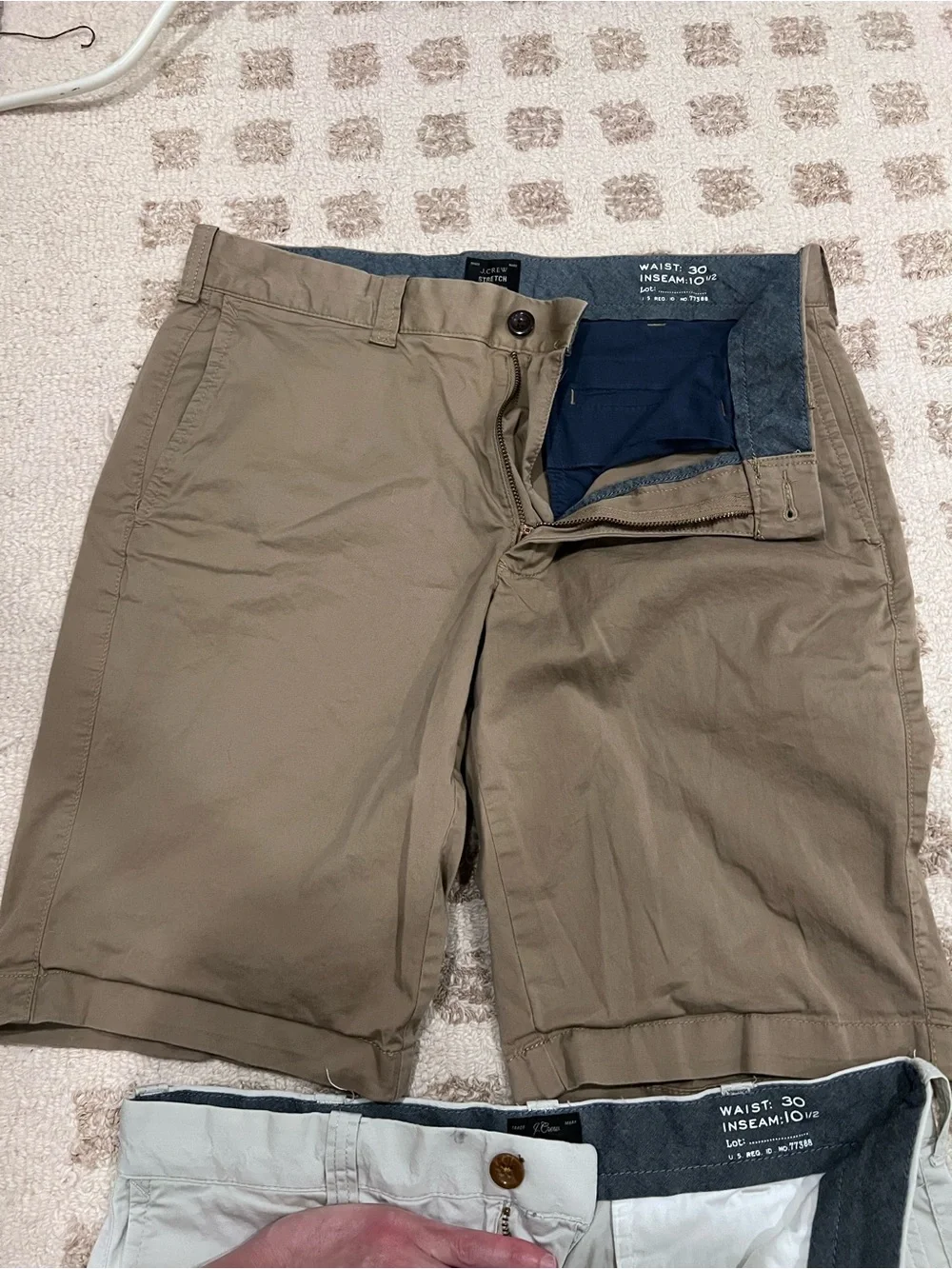 Jcrew Men's Classic Chino Shorts - Khaki and Stone 30 waist 10.5in inseam